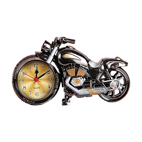 DZAY Vintage Wecker Motorrad Modell Studenten Alarm Clock Tisch Schreibtisch,Retro-Stil Tischuhr für das Büro zu Hause Dekoration Kinder Erwachsene Einzigartiges Geschenk für Motorliebhaber (A) von DZAY