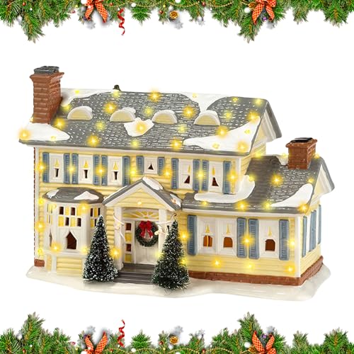 DZAY Weihnachtsdorf mit Beleuchtung,Led Winterdorf beleuchtet von Batterie betrieben Weihnachtsdeko Häuser,Weihnachtsstadt Tischdeko Weihnachtsdorf Weihnachts Szene Weihnachtsdeko von DZAY