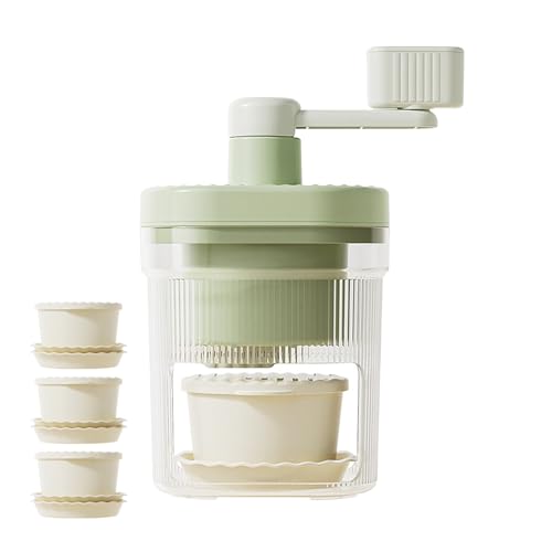 Eiscrusher Manuell Eisrasierer Slushy Maker,Tragbarer Eisbrecher Rasierte Eismaschinen mit 3 Ice Bowl und 6 Ice Cube Tabletts,Manueller Eiszerkleinerer für Outdoor Crushed Ice Maker (Grün) von DZAY