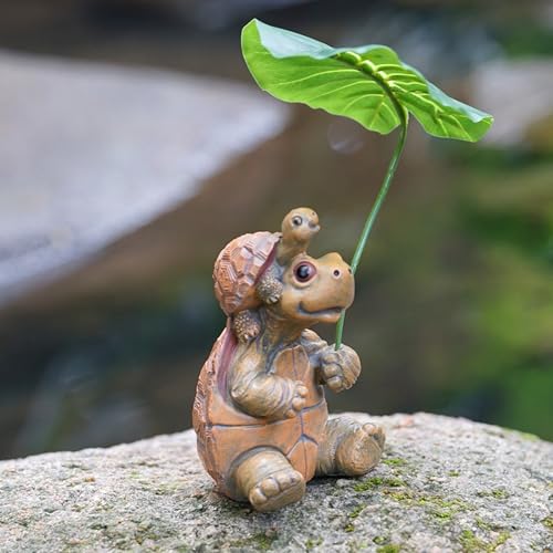 Gartendeko Figuren Draußen Frosch Deko,Garten Wetterfest Frösche Deko Figuren,Gartendeko Frosch Gartenfiguren,Tiere Dekofiguren Gartenfigur für Außen Harz Statue Balkon Terrasse Teiche Deko (09) von DZAY