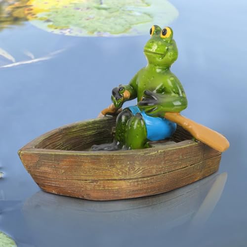 Gartenteich Deko Figuren Frosch Blumentopf Landschafts Tier Dekoration,Mini Teich Deko Garten Rasen Zwerg,Dekofiguren Feen Micro Landscape Ornaments Gartendeko für Draußen Figuren (03) von DZAY