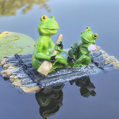 Gartenteich Deko Figuren Frosch Blumentopf Landschafts Tier Dekoration,Mini Teich Deko Garten Rasen Zwerg,Dekofiguren Feen Micro Landscape Ornaments Gartendeko für Draußen Figuren (04) von DZAY
