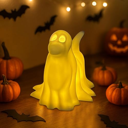 Halloween Deko Innen Geisterfiguren Nachtlicht,Niedliche Figuren LED Lampe,Elektronische LED Kerze Kindergarten Nachtlicht für Kinder Nachttisch Licht,Büro Schreibtisch Halloween Dekoration (02) von DZAY