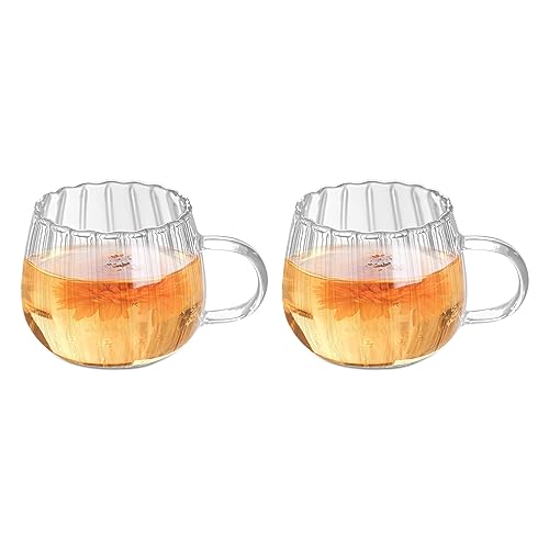 DZAY Halloween Kürbis Tasse, 400ml Herbst Glasbecher, Transparente Tasse mit Griff, Latte Macchiato Gläser Kaffeetassen, Espresso Kaffeetasse für Tee, Getränke, Erntedankfest, Geschenk von DZAY