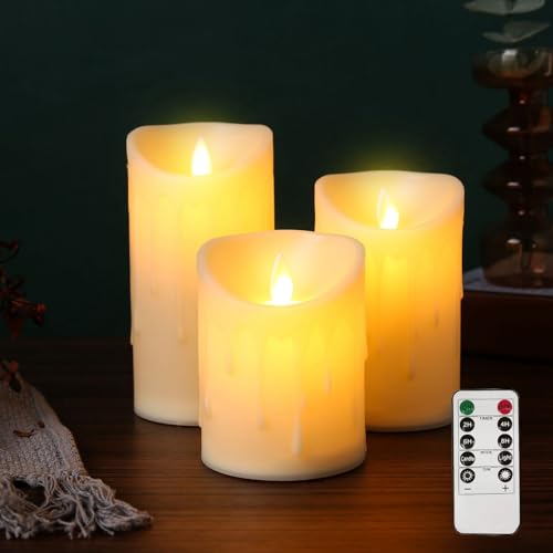 Herbstdeko Led Kerzen mit Timer,Herbst Deko Innen Flammlose Kerzen Stabkerzen Led,Ahornblatt Led Kerzen Flackernde Flamme mit Fernbedienung,Elektrische Kerzen für Herbstdeko Tisch Aesthetic (04) von DZAY