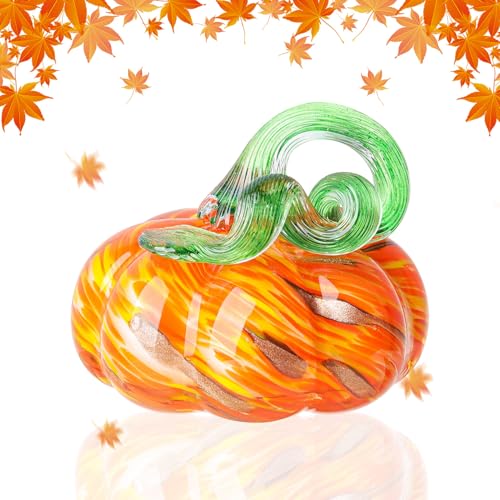 Herbstdeko Tischdeko Glas Kürbis,Herbst Dekoration Kürbisfigur für Herbsternte Dekor,8cm Glas Kürbis Sammelfiguren Tischakzent für Tischdeko,Erntedankfest Thanksgiving Halloween Dekoration (Orange 1) Herbstdeko Tischdeko Glas Kürbis,Herbst Dekoration Kürbisfigur für Herbsternte Dekor,8cm Glas Kürbis Sammelfiguren Tischakzent für Tischdeko,Erntedankfest Thanksgiving Halloween Dekoration (Orange 1) von DZAY