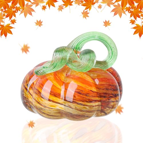 Herbstdeko Tischdeko Glas Kürbis,Herbst Dekoration Kürbisfigur für Herbsternte Dekor,8cm Glas Kürbis Sammelfiguren Tischakzent für Tischdeko,Erntedankfest Thanksgiving Halloween Dekoration (Orange 2) Herbstdeko Tischdeko Glas Kürbis,Herbst Dekoration Kürbisfigur für Herbsternte Dekor,8cm Glas Kürbis Sammelfiguren Tischakzent für Tischdeko,Erntedankfest Thanksgiving Halloween Dekoration (Orange 2) von DZAY