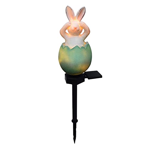 DZAY Solarlampen für Außen Gartendeko Osterhase Solarleuchte mit Stecker Lichter Kaninchen Gartenlicht,Osterdekoration Solar Kaninchen Eierlampe mit Hasenmuster Gartenfiguren Osterdeko für Draußen von DZAY