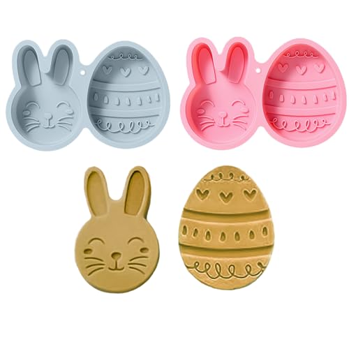 Ostern Silikon Schokoladenformen,Osterhasen Silikonform Schokolade Selber Machen Kinder Süßigkeitenformen Silikonformen Schokoladenform Silikon Backform Non-stick Chocolate Mold (2 Stück) von DZAY