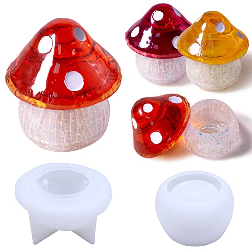 Pilz Dose Epoxidharz Silikonform mit Deckel Set,Gießformen Resin Forme für DIY Schmuckkästchen Süßigkeitenglas Puddingbecher Vorratsdosen Resin Box Mold Dekoratives Harz Handwerk Kunstharz Formen Pilz Dose Epoxidharz Silikonform mit Deckel Set,Gießformen Resin Forme für DIY Schmuckkästchen Süßigkeitenglas Puddingbecher Vorratsdosen Resin Box Mold Dekoratives Harz Handwerk Kunstharz Formen von DZAY