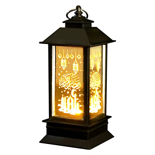 Ramadan Deko Kerzenlampe Windlicht,Ramadan Mubarak Dekoration LED Windlampe Kerzenständer,Ramadan Dekoration Laterne Windlichter für Umrah Mubarak Deko Haushaltslaterne von DZAY