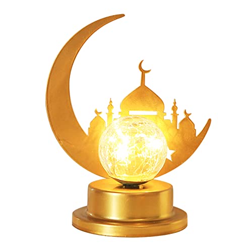 Ramadan Deko Mondlampe Schreibtischlampe,Ramadan Tischdeko Lichter Ramadan Dekoration,Eid Mubarak Tischdekoration LED Mond Stern Nachtlichter Schlummerleuchten Umrah Mubarak Deko von DZAY