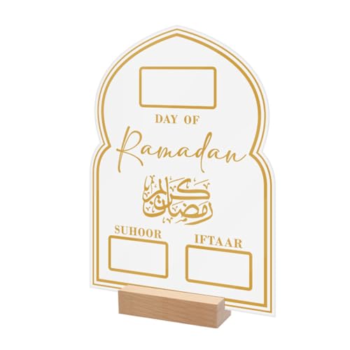 Ramadan Kalender Dekorative Adventskalender,Eid Mubarak Dekoration Ramadan Planer aus Acryl,Ramadan Deko Countdown Kalender Tischdekoration Wohnzimmer Ramadan Geschenke für Kinder (05) von DZAY