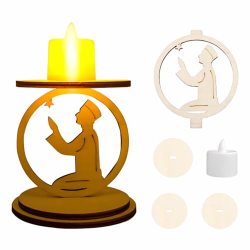 Ramadan LED Kerzenlichter,Ramadan Dekoration LED Kerzenhalter für Eid al Fitr,Eid LED Lichter Ramadan Lampe für Zuhause,Tisch,Party,Muslimische Islam Festival Dekoration Ornament (Stern) von DZAY