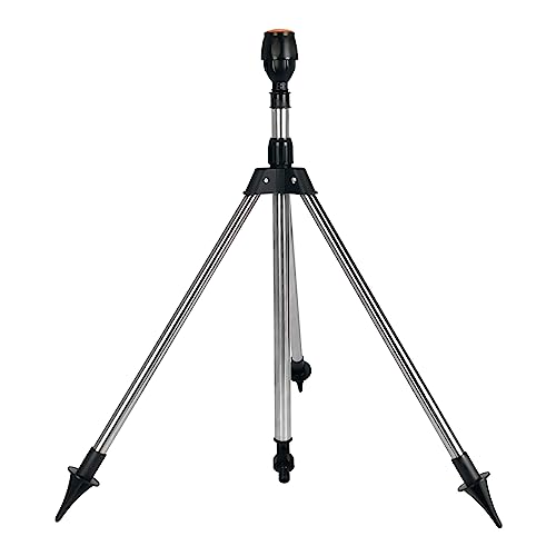 Rasensprenger Drehbarer Tripod Garten Sprinkler Wasser Sprenger,360 Grad Rotierende Tripod Bewässerungssprinkler,Rasen Sprenger mit Stativ Rotierender Bewässerungs für Große Flächen, Hof, Garten von DZAY