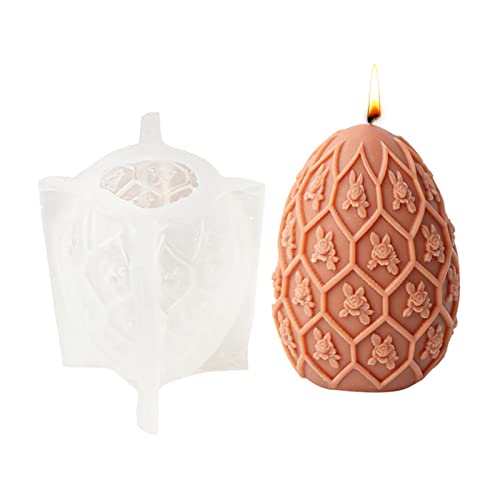 Silikonform Ei 3D Gießformen Silikon Ostern,Blume Eier Kerzenformen Seifenform,Gießform Ostern Silikon Ostereier,Ei Silikon Gießform Ostern,Blume Ostereiform für Seife,Sojawachs Kerzen (08) von DZAY