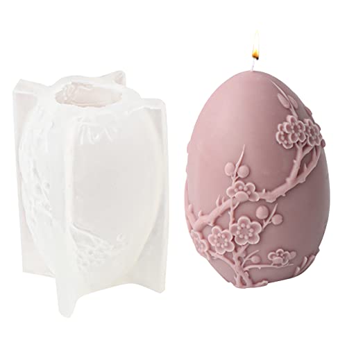 Silikonform Ei 3D Gießformen Silikon Ostern,Blume Eier Kerzenformen Seifenform,Gießform Ostern Silikon Ostereier,Ei Silikon Gießform Ostern,Blume Ostereiform für Seife,Sojawachs Kerzen von DZAY