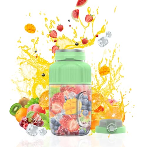 Smoothie Maker to go 1200ml Personal Blender Smoothie Makers,Elektrischer Fresh Juice Mixer Flasche Tragbarer Mixer für Smoothies und Shakes,USB Wiederaufladbarer 3000mAh Shake Mixer (Grün) von DZAY