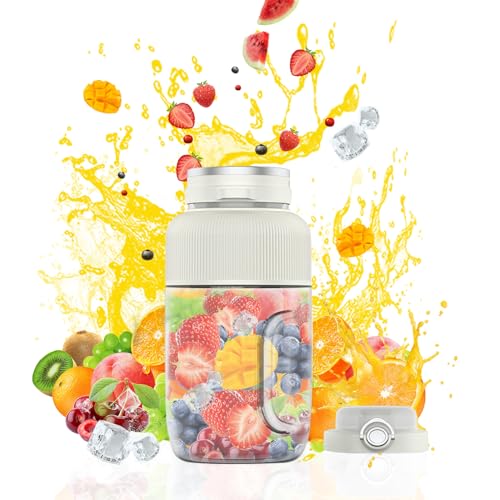 Smoothie Maker to go 1200ml Personal Blender Smoothie Makers,Elektrischer Fresh Juice Mixer Flasche Tragbarer Mixer für Smoothies und Shakes,USB Wiederaufladbarer 3000mAh Shake Mixer (White) von DZAY