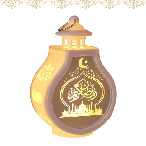 Umrah Mubarak Deko Ramadan Laterne,Ramadan Dekoration Laterne Lampe,Eid Mubarak Laterne Mond Stern Dekoration,Muslimische Deko Lampe Hängend Ramadan Deko Licht für Ramadan Dekor Laterne (Weiß) von DZAY