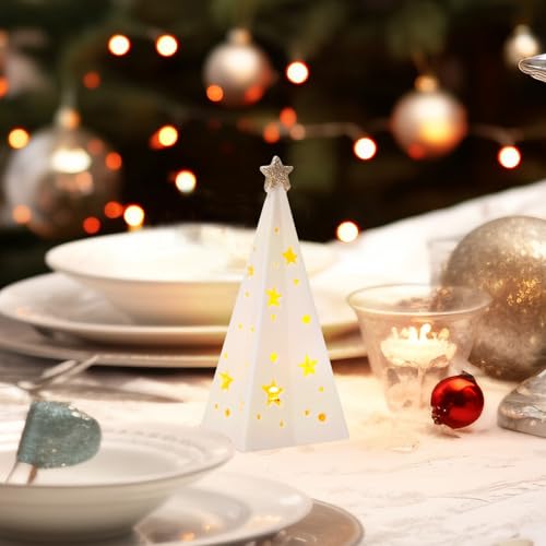 Weihnachtsdeko Led Lichthäuser Weisse Häuser Teelichthalter Weihnachtsdorf,Lichthaus Weiss Deko Häuser,Weihnachtshaus Beleuchtet Keramik Weiß Windlicht Haus Weihnachtshäuser Weihnachten Deko (11) von DZAY