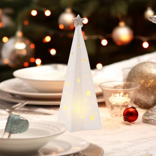 Weihnachtsdeko Led Lichthäuser Weisse Häuser Teelichthalter Weihnachtsdorf,Lichthaus Weiss Deko Häuser,Weihnachtshaus Beleuchtet Keramik Weiß Windlicht Haus Weihnachtshäuser Weihnachten Deko (12) von DZAY