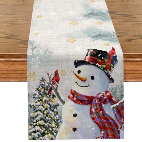 Weihnachtsdeko Tischläufer Tischdeko,Weihnachts Weihnachtsläufer Rustic Lodge Forest Cabin Küche ESS Tischläufer Modern Weihnachtstischläufer für Party Tisch Weinachtsdekorationen (07) von DZAY