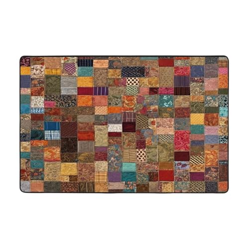 (Afrikanischer Stil Patchwork) bedruckte Teppiche für Wohnzimmer, Schlafzimmer und Büro Bodenmatte 183 * 122 cm, weiche rutschfeste moderne Indoor-Teppiche. von DZBDWZXH