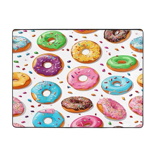 (Donut) Bedruckte Teppiche für Wohnzimmer, Schlafzimmer und Büro, 160 x 122 cm, weiche rutschfeste moderne Teppiche für den Innenbereich. von DZBDWZXH