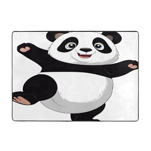 (Panda bedruckt) bedruckte Teppiche für Wohnzimmer, Schlafzimmer und Büro 80x147cm Bodenmatte, weiche rutschfeste moderne Indoor-Teppiche. von DZBDWZXH