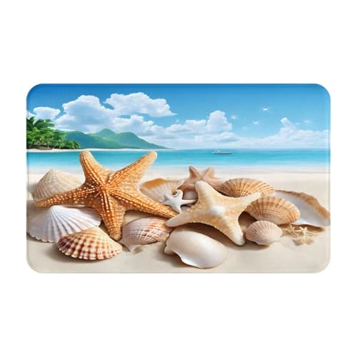 (Seashell Beach) Bedruckter Türteppich für Badezimmer, Schlafzimmer und Büro, 50,8 x 80 cm, Boden-Badematte, weich, rutschfest, modern, für den Innenbereich von DZBDWZXH