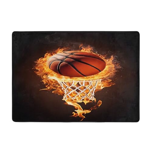 Bedruckte Teppiche für Wohnzimmer, Schlafzimmer und Büro, 203 x 147 cm, weiche rutschfeste moderne Indoor-Teppiche von DZBDWZXH