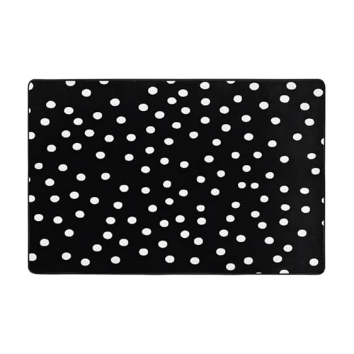 Bedruckte Teppiche für Wohnzimmer, Schlafzimmer und Büro, Bodenmatte, 182,9 x 121,9 cm, weich, rutschfest, modern, für den Innenbereich, Schwarz / Weiß gepunktet. Bedruckte Teppiche für Wohnzimmer, Schlafzimmer und Büro, Bodenmatte, 182,9 x 121,9 cm, weich, rutschfest, modern, für den Innenbereich, Schwarz / Weiß gepunktet. von DZBDWZXH