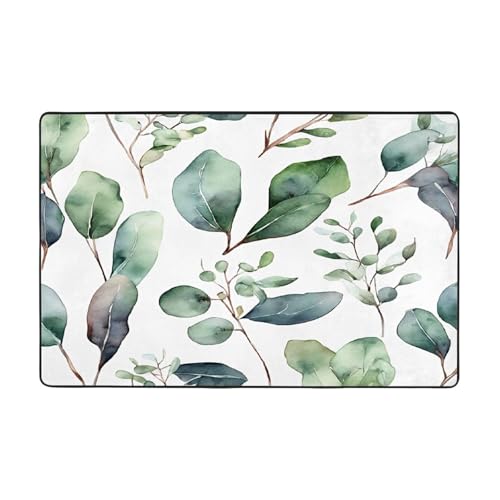 Bedruckte Teppiche für Wohnzimmer, Schlafzimmer und Büro, Bodenmatte, 91,4 x 61 cm, weich, rutschfest, modern, für den Innenbereich, Grün Bedruckte Teppiche für Wohnzimmer, Schlafzimmer und Büro, Bodenmatte, 91,4 x 61 cm, weich, rutschfest, modern, für den Innenbereich, Grün von DZBDWZXH