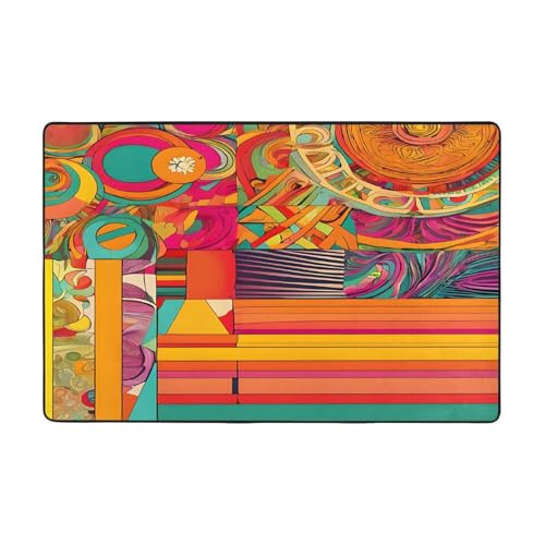 Bedruckte Teppiche für Wohnzimmer, Schlafzimmer und Büro, Bodenmatte, 91,4 x 61 cm, weich, rutschfest, modern, für den Innenbereich von DZBDWZXH