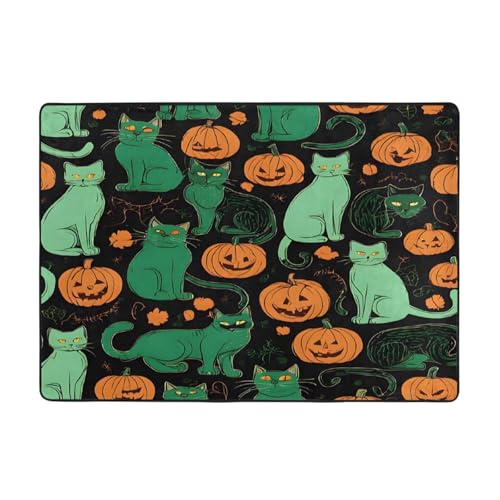 Bedruckter Teppich für Wohnzimmer, Schlafzimmer und Büro, 203 x 147 cm, weich, rutschfest, modern, für den Innenbereich, Grüner Geist, Horror, Halloween-Kürbis. Bedruckter Teppich für Wohnzimmer, Schlafzimmer und Büro, 203 x 147 cm, weich, rutschfest, modern, für den Innenbereich, Grüner Geist, Horror, Halloween-Kürbis. von DZBDWZXH
