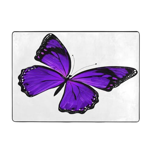 Bedruckter Teppich für Wohnzimmer, Schlafzimmer und Büro, 203 x 147 cm, weiche rutschfeste moderne Teppiche für den Innenbereich, Lila von DZBDWZXH