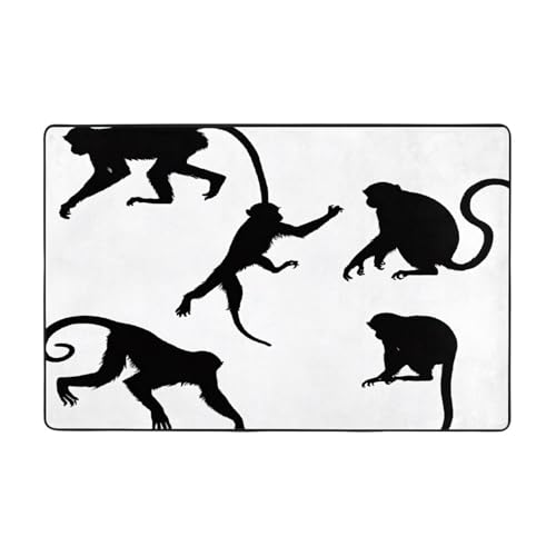Bedruckter Teppich für Wohnzimmer, Schlafzimmer und Büro, 91,4 x 61 cm, weich, rutschfest, modern, für den Innenbereich, Schwarz Bedruckter Teppich für Wohnzimmer, Schlafzimmer und Büro, 91,4 x 61 cm, weich, rutschfest, modern, für den Innenbereich, Schwarz von DZBDWZXH