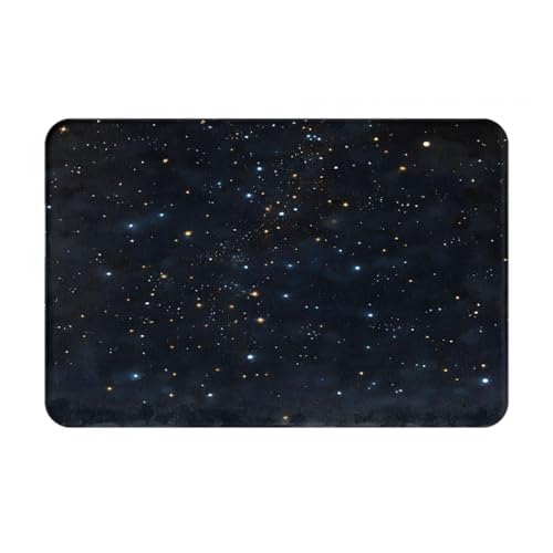 Bedruckter Türteppich für Badezimmer, Schlafzimmer und Büro, 40,6 x 61 cm, weicher rutschfester moderner Indoor-Teppich, schwarzer Glitzer. von DZBDWZXH