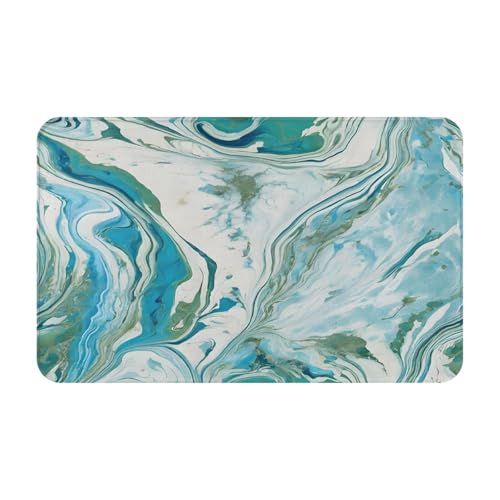 Bedruckter Türteppich für Badezimmer, Schlafzimmer und Büro, 50,8 x 80 cm, weicher rutschfester moderner Indoor-Teppich, blaugrün und goldfarben Bedruckter Türteppich für Badezimmer, Schlafzimmer und Büro, 50,8 x 80 cm, weicher rutschfester moderner Indoor-Teppich, blaugrün und goldfarben von DZBDWZXH