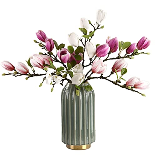 DZBOCM Kunstblumen 6 Köpfe Künstliche Magnolia Blumen Blumenstrauß mit Vasen, gefälschten Blumen for Tischstückstücke Partei Büroschmuck künstliche Blumen schmücken DZBOCM Kunstblumen 6 Köpfe Künstliche Magnolia Blumen Blumenstrauß mit Vasen, gefälschten Blumen for Tischstückstücke Partei Büroschmuck künstliche Blumen schmücken von DZBOCM