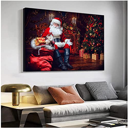 Poster Bild 50x80cm Kein Rahmen Weihnachten Weihnachtsmann Neujahr Geschenk Malerei Wandkunst Moderne Drucke Wohnzimmer Home Cuadros Decor Bild von DZCPP-HongYu