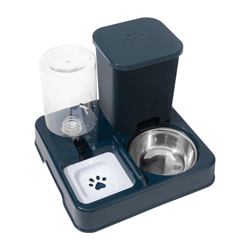 DZHCBNE 1 Stück Haustier-Hunde-Katzen-Näpfe, Edelstahl Slow Feeding Feeder Wassernapf, Rutschfester Wassernapf, Automatischer Futterautomat Für Hunde, Für Katzen Und Hunde von DZHCBNE