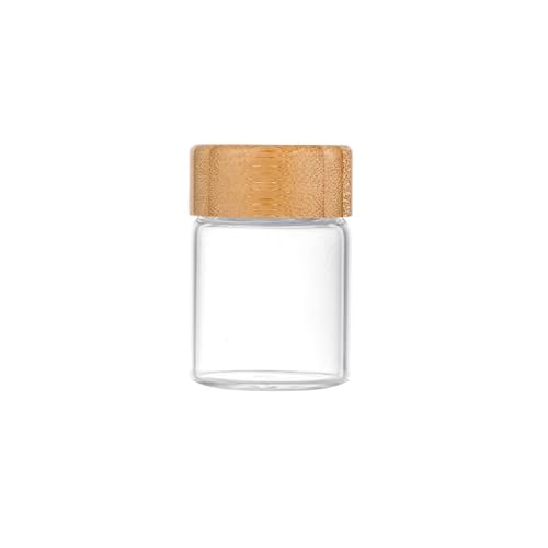 24 Stücke Robuster Glas Spizerlager Jar Set Mit Bambusabdeckungen Deckel Deckel Und Mehrzwecketikett Haushalt Täglicher Gebrauch von DZHCBNE