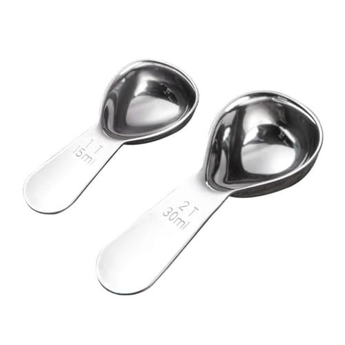 2pcs Edelstahl Kaffee Schaufel Esslöffel Kurzhandel Metalllöffel Küche Back Kochen Messschuppen von DZHCBNE