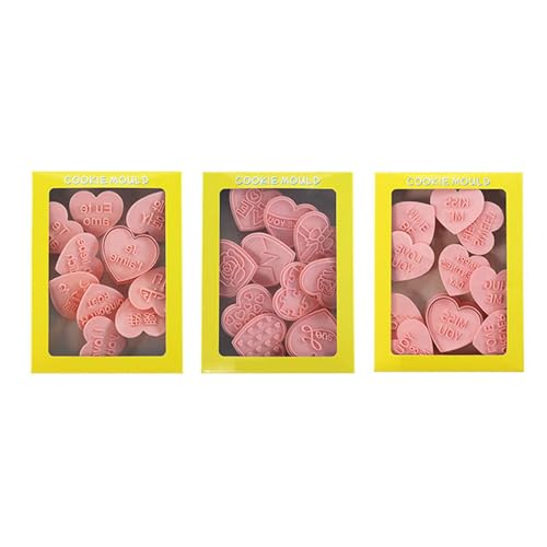 30pcs Herzkekse Schimmelpilz Set Keks Fondant Embosser Stempel Für Hochzeitsfeier Valentinstag Bakewares Gebäck Tool von DZHCBNE