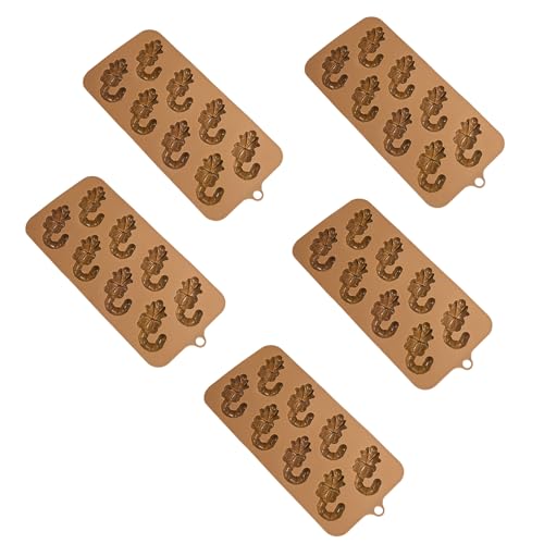 5pcs Holiday Chocolate Formen Set Candy Stöcke Mit Bogenknoten/Weihnachtsbaumkuchenform Flxeisiger Silikon Süßigkeiten Backform von DZHCBNE