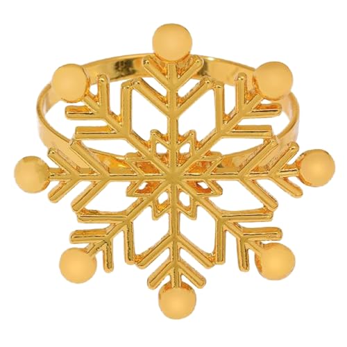 6 Stücke Schneeflocken Servietten Ringe Aluminium Servietten Schnüre Weihnachts Serviette Ringe Für Tischserviette von DZHCBNE
