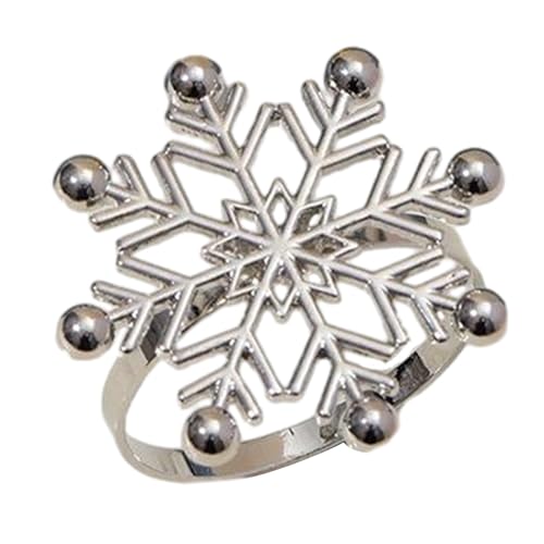 6 Stücke Schneeflocken Servietten Ringe Aluminium Servietten Schnüre Weihnachts Serviette Ringe Für Tischserviette von DZHCBNE