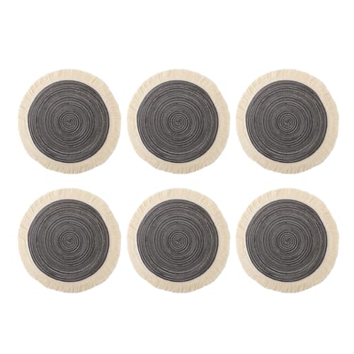 6pcs Runde Tassels Placemat Küchen Tischmatten Isolierte Placematen Antislip Esstisch Matten Waschbares Ort Matten 6pcs Runde Tassels Placemat Küchen Tischmatten Isolierte Placematen Antislip Esstisch Matten Waschbares Ort Matten von DZHCBNE